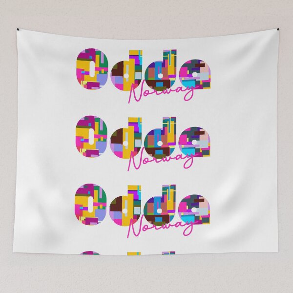 Item preview, Odda, Norway, Vibrant Abstract City Typography Art designed and sold by Wanderful-roads.