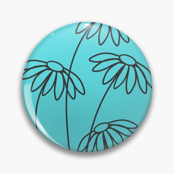 Item preview, Aqua simple flower design designed and sold by BlossomPrintCo.
