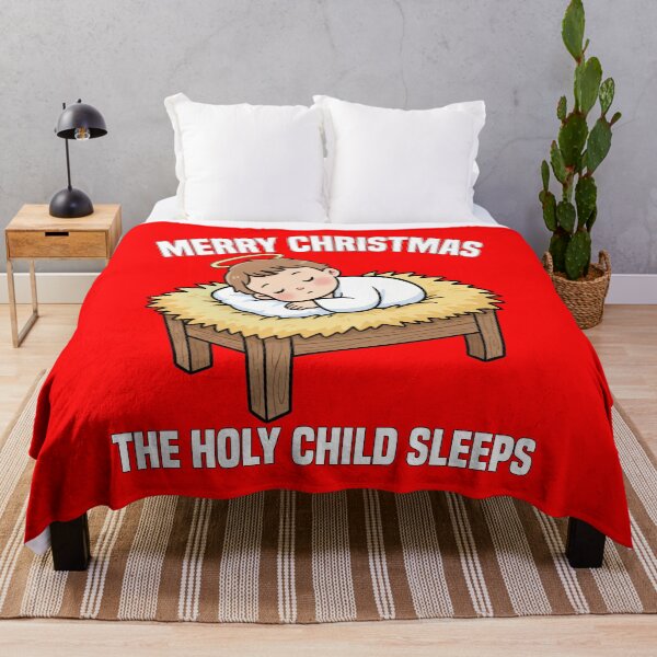 Item preview, MERRY CHRISTMAS - THE HOLY CHILD SLEEPS | Baby Jesus Sleeping | Peaceful Nativity Holiday Design designed and sold by KEF Custom.