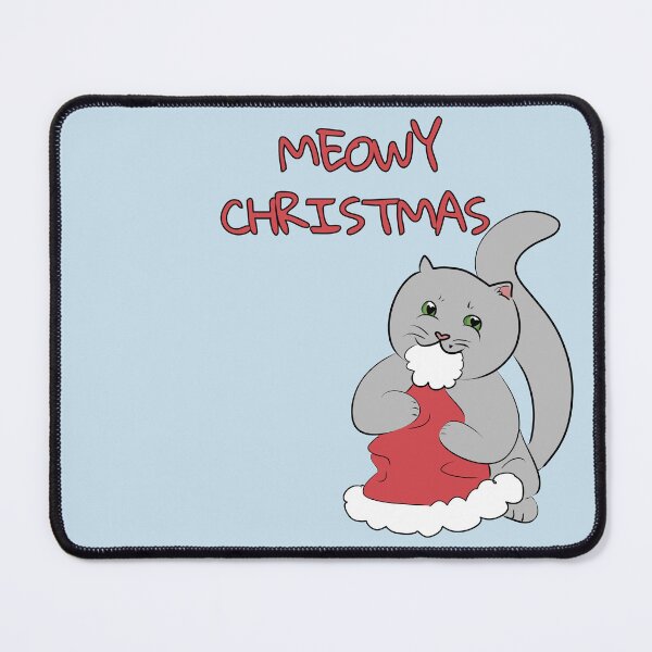 Item preview, MEOWY CHRISTMAS Cute Grey Cat designed and sold by HugSomeNettles.
