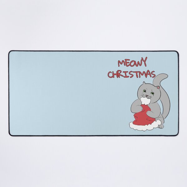 Item preview, MEOWY CHRISTMAS Cute Grey Cat designed and sold by HugSomeNettles.