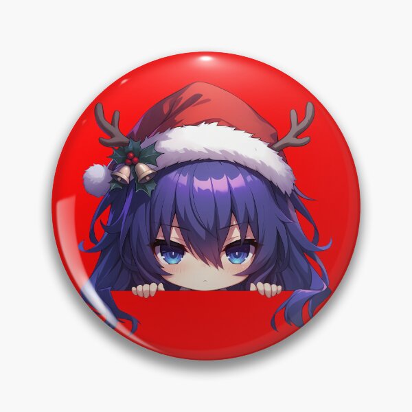 Item preview, Tohka Yatogami Date A Live Chibi Kawaii Christmas Peeker Festive Anime Girl Design designed and sold by Raslbazola.