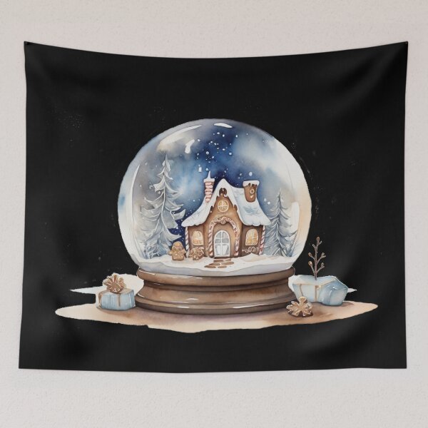 Item preview, Snow globe with gingerbread house – winter watercolor designed and sold by Rose Design & Photos.