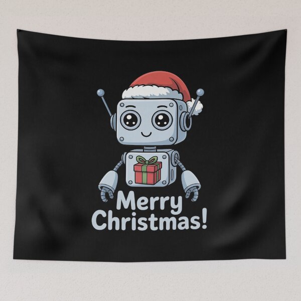 Item preview, Retro Futurism Christmas Robot saying Merry Christmas designed and sold by FranzFriesen.