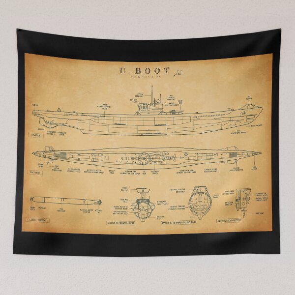 Item preview, Das Boot: U-Boot Type VIIC (U-96) (Aged Parchment) designed and sold by BGALAXY.