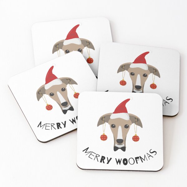 Item preview, Merry Woofmas | Greyhound designed and sold by annemyne.