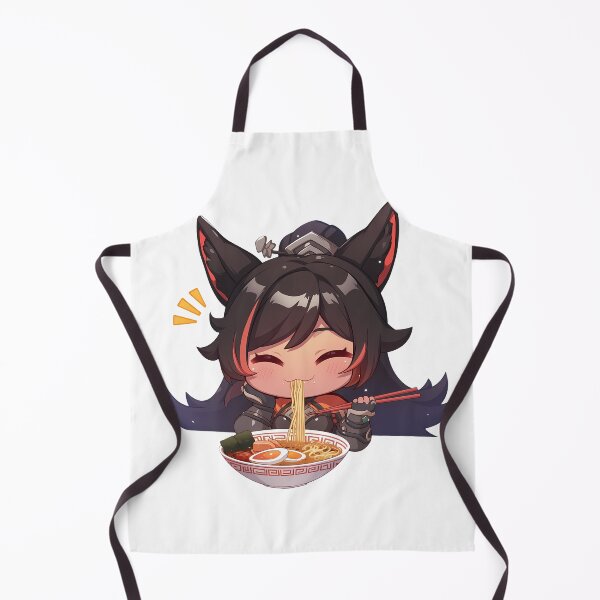 Item preview, Escena de ramen kawaii chibi de la chica del juego Genshin Impact de Xinyan designed and sold by Raslbazola.