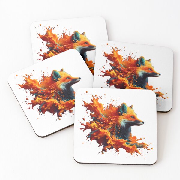 Item preview, fox colorful orange splash art designed and sold by BeAr-tist.