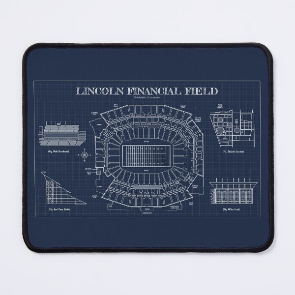 Item preview, Lincoln Financial Field (Navy Blueprint) designed and sold by BGALAXY.