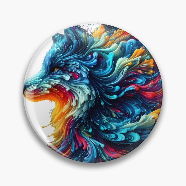 Item preview, wolf colorful splash art designed and sold by BeAr-tist.
