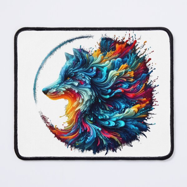 Item preview, wolf colorful splash art designed and sold by BeAr-tist.