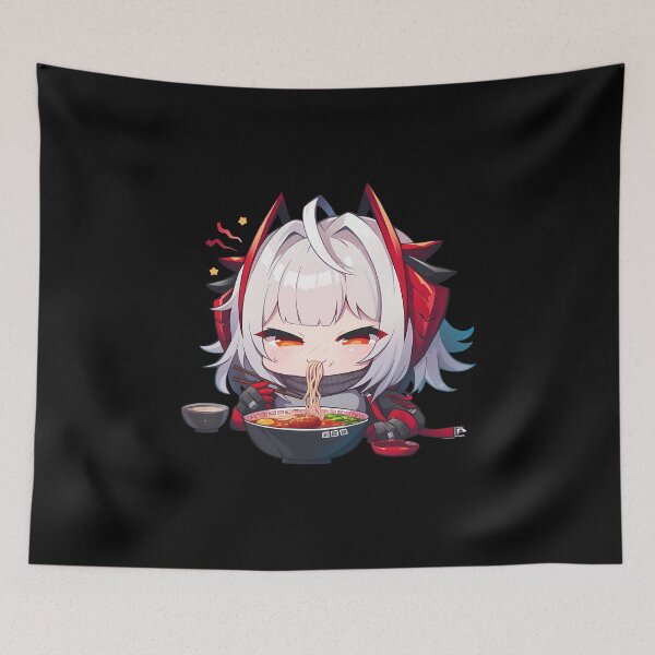 Item preview, W Arknights Prelude To Dawn Game Girl Kawaii Chibi Ramen Scene designed and sold by Raslbazola.