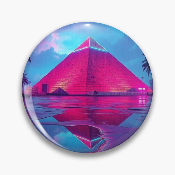 Item preview, Neon Cyberpunk Pyramid in Rain – Synthwave Vaporwave Art designed and sold by EllDAV777.