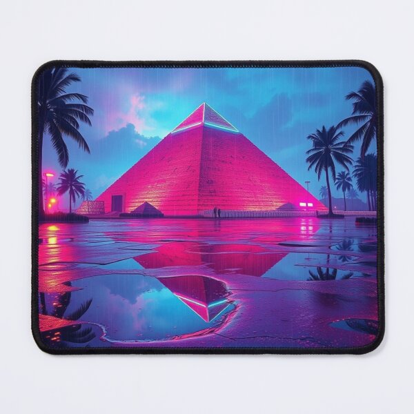 Item preview, Neon Cyberpunk Pyramid in Rain – Synthwave Vaporwave Art designed and sold by EllDAV777.