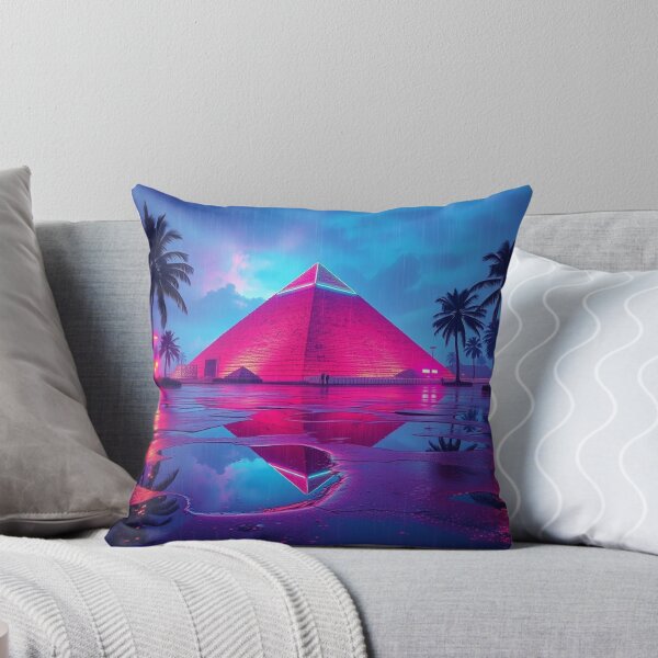 Item preview, Neon Cyberpunk Pyramid in Rain – Synthwave Vaporwave Art designed and sold by EllDAV777.