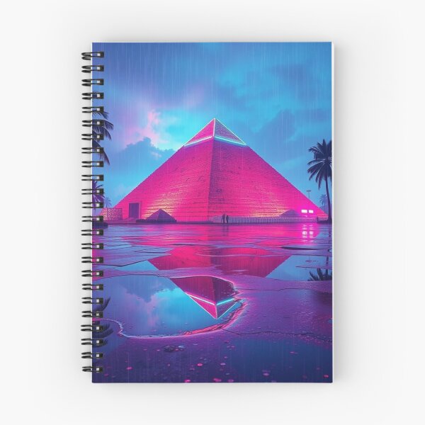 Item preview, Neon Cyberpunk Pyramid in Rain – Synthwave Vaporwave Art designed and sold by EllDAV777.