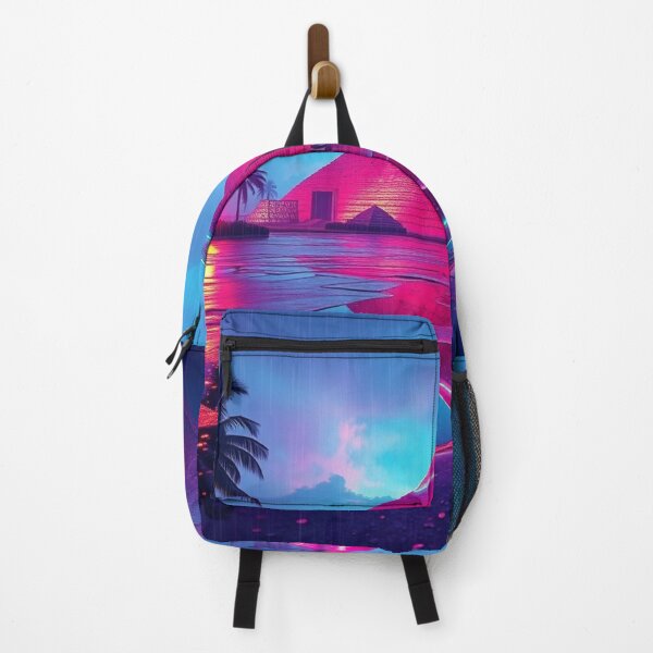 Item preview, Neon Cyberpunk Pyramid in Rain – Synthwave Vaporwave Art designed and sold by EllDAV777.