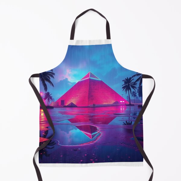 Item preview, Neon Cyberpunk Pyramid in Rain – Synthwave Vaporwave Art designed and sold by EllDAV777.