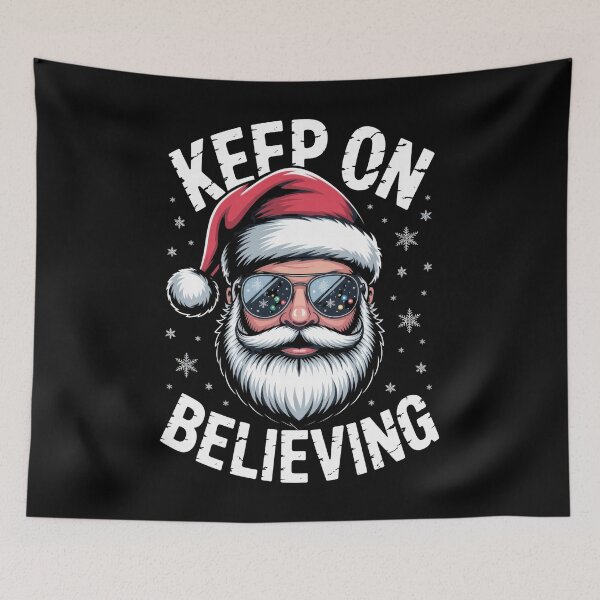 Item preview, Cool Santa Keep On Believing Christmas Shirt designed and sold by ThreadAlchemys.