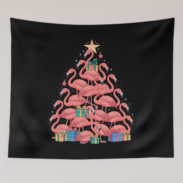 Item preview, Pink Flamingo Christmas Tree Cute Flamingos Holiday Decor designed and sold by RayArmstrong.