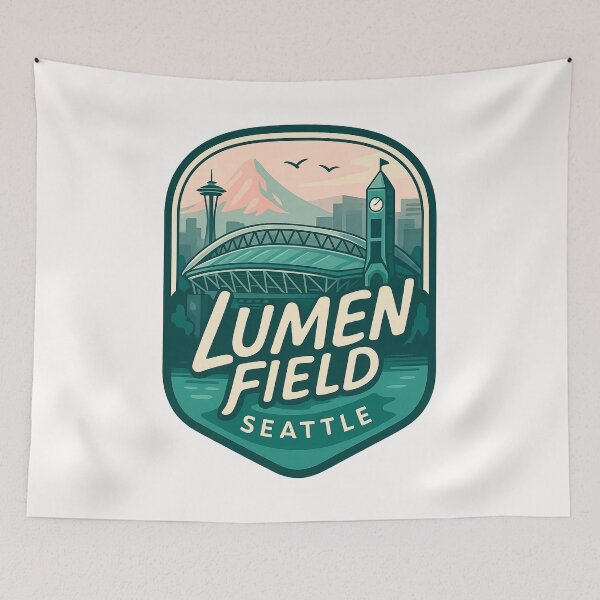 Item preview, Lumen Field and Space Needle, Seattle designed and sold by Places On Earth.