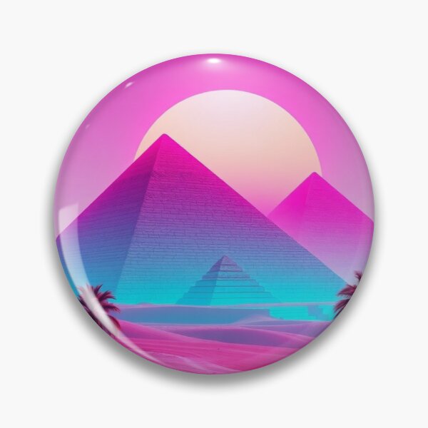 Item preview, Vaporwave Pyramids Sunset Retro Aesthetic Art Print designed and sold by EllDAV777.