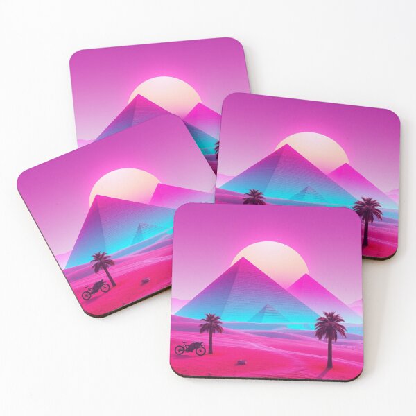 Item preview, Vaporwave Pyramids Sunset Retro Aesthetic Art Print designed and sold by EllDAV777.