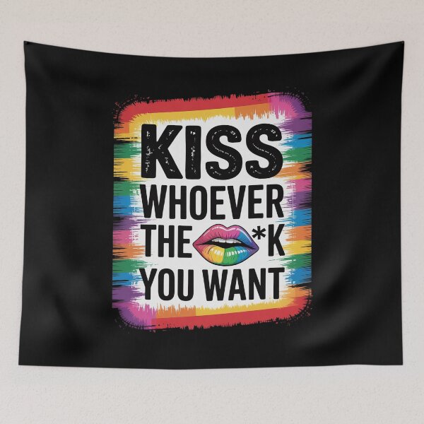 Item preview, Kiss Whoever The F You Want LGBTQ Gay Lesbian Awareness  designed and sold by RsFilsingerArt.