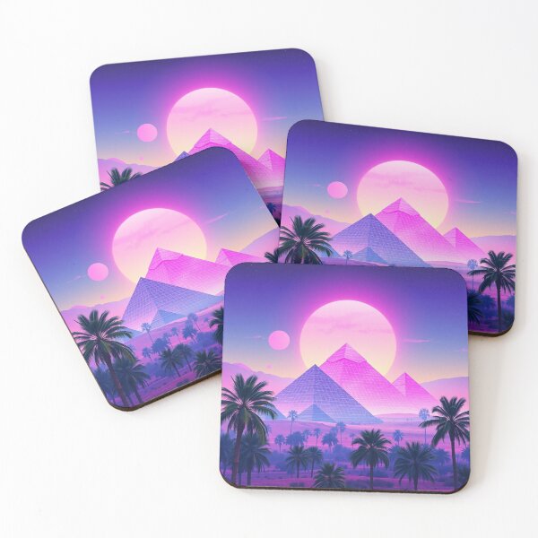 Item preview, Vaporwave Pyramids Retro Sunset Neon Dreamscape designed and sold by EllDAV777.