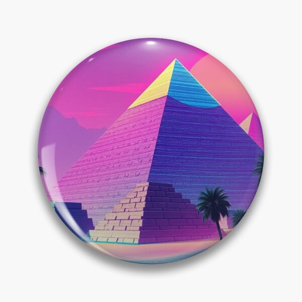 Item preview, Vaporwave Pyramids Neon Sunset Synthwave Aesthetic Art designed and sold by EllDAV777.