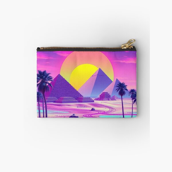Item preview, Vaporwave Pyramids Sunset Retro Aesthetic Art Print designed and sold by EllDAV777.