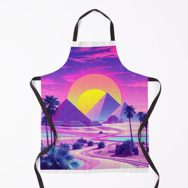Item preview, Vaporwave Pyramids Sunset Retro Aesthetic Art Print designed and sold by EllDAV777.