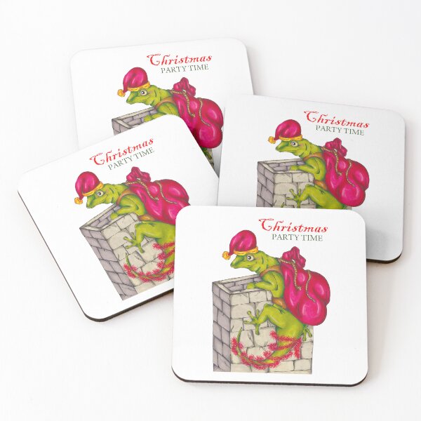 Item preview, Christmas lizard carrying a gift bag designed and sold by SchneckeHasiART.