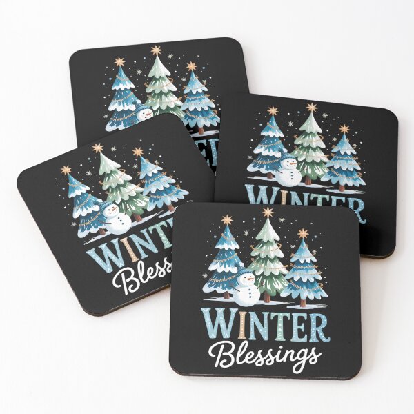 Item preview, Trees Christmas Snowman Winter Blessings Saying designed and sold by Turbotine.