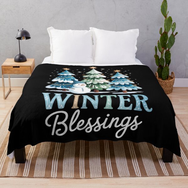 Item preview, Trees Christmas Snowman Winter Blessings Saying designed and sold by Turbotine.