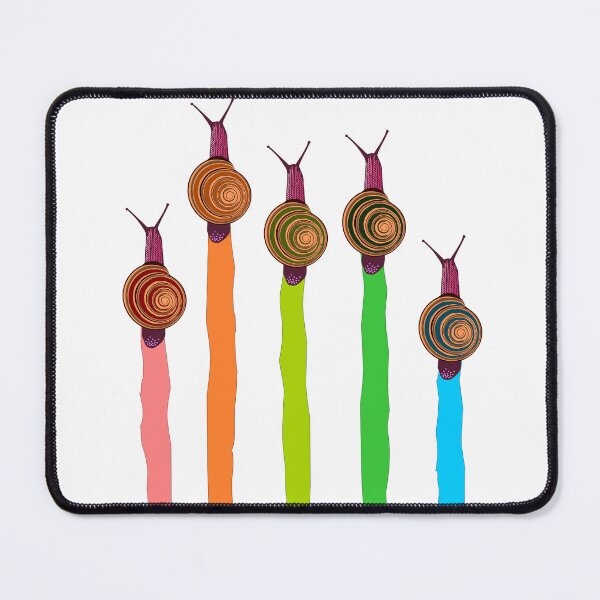 Item preview, “Snail Race – Colorful Trail Creatures in Motion designed and sold by denip.