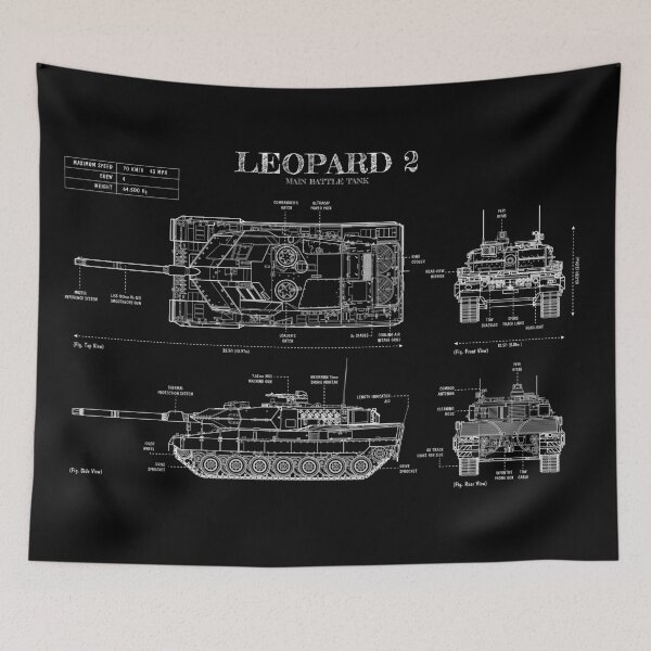 Item preview, LEOPARD 2 Medium Tank (White Stencil - No Background) designed and sold by BGALAXY.