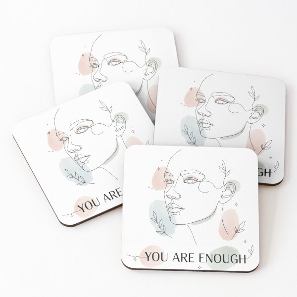 Item preview, You Are Enough – Minimalist Aesthetic Line Art Face Design designed and sold by CuteOasis.
