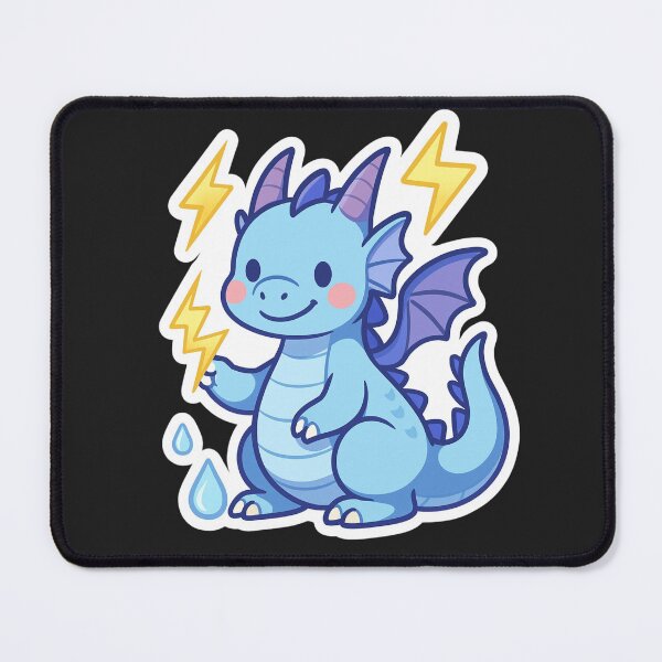 Item preview, Thunder Dragon – Cute Kawaii Blue Lightning Baby Dragon Sticker designed and sold by Sksticker991.