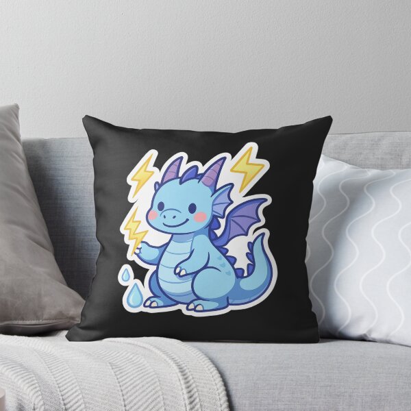 Item preview, Thunder Dragon – Cute Kawaii Blue Lightning Baby Dragon Sticker designed and sold by Sksticker991.