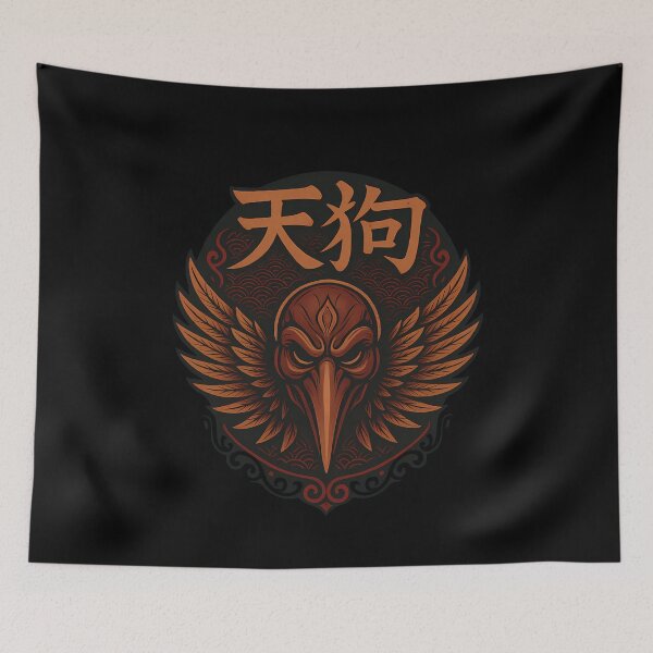 Item preview, Mythical Japanese Tengu Mask Warrior Raven designed and sold by k3rstman1.