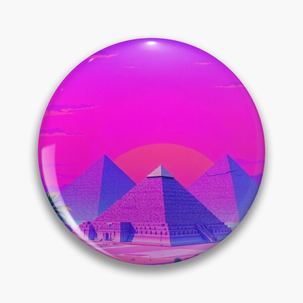 Item preview, Neon Pyramids Vaporwave Sunset Retro Aesthetic Art Print designed and sold by EllDAV777.