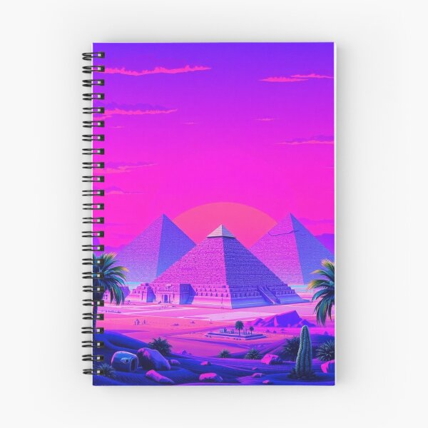 Item preview, Neon Pyramids Vaporwave Sunset Retro Aesthetic Art Print designed and sold by EllDAV777.
