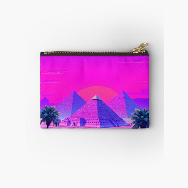 Item preview, Neon Pyramids Vaporwave Sunset Retro Aesthetic Art Print designed and sold by EllDAV777.
