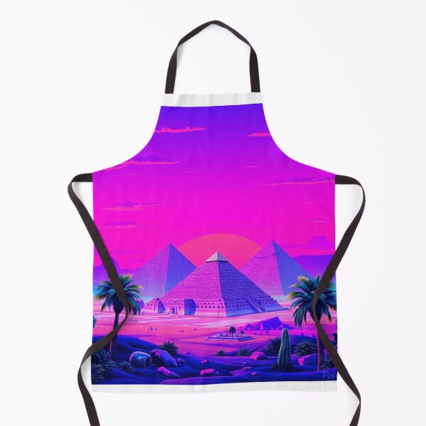 Item preview, Neon Pyramids Vaporwave Sunset Retro Aesthetic Art Print designed and sold by EllDAV777.