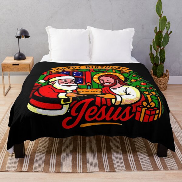 Item preview, Happy Birthday Jesus Santa Claus Birthday Cake designed and sold by plushism.