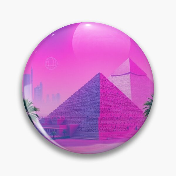 Item preview, Vaporwave Pyramids Pink Aesthetic Synthwave Wall Art designed and sold by EllDAV777.