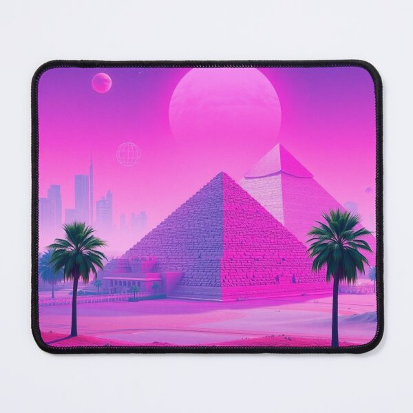Item preview, Vaporwave Pyramids Pink Aesthetic Synthwave Wall Art designed and sold by EllDAV777.