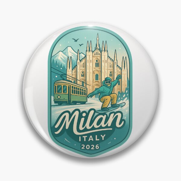 Item preview,  Milan Italy Snowboarder and Duomo Winter Scene designed and sold by Places On Earth.