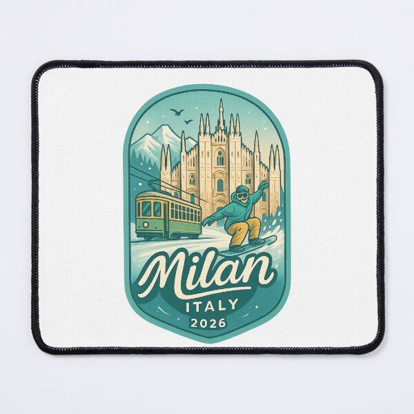 Item preview,  Milan Italy Snowboarder and Duomo Winter Scene designed and sold by Places On Earth.